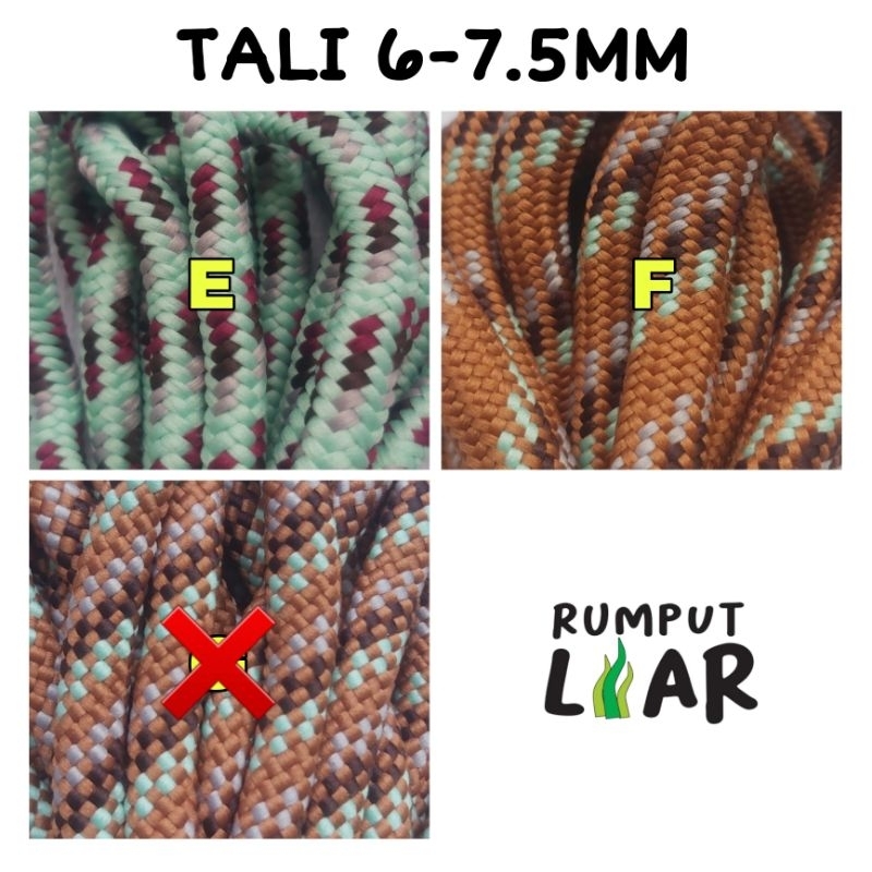 Tali Prusik 6mm 7mm 8mm Tali Paracord Tali Pramuka Tali Tandu Hammock Prusiking SRT Not For Climb