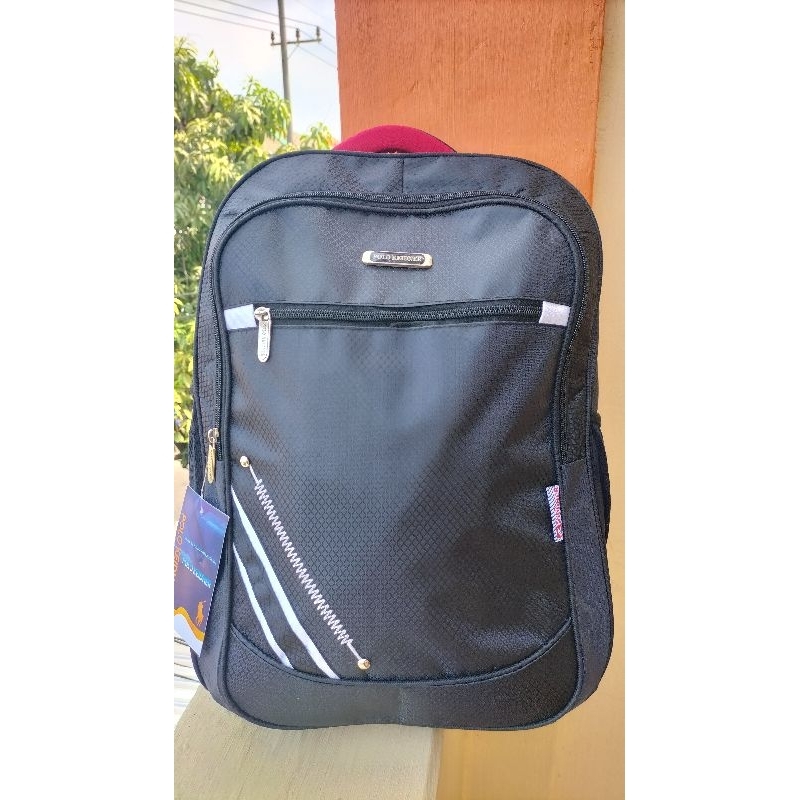 PROMO TAS RANSEL POLO HITAM SEKOLAH KERJA KULIAH TRAVEL PRIA WANITA CEWEK COWOK KADO HADIAH BERKUALITAS TERJANGKAU TERMURAH PALING LARIS