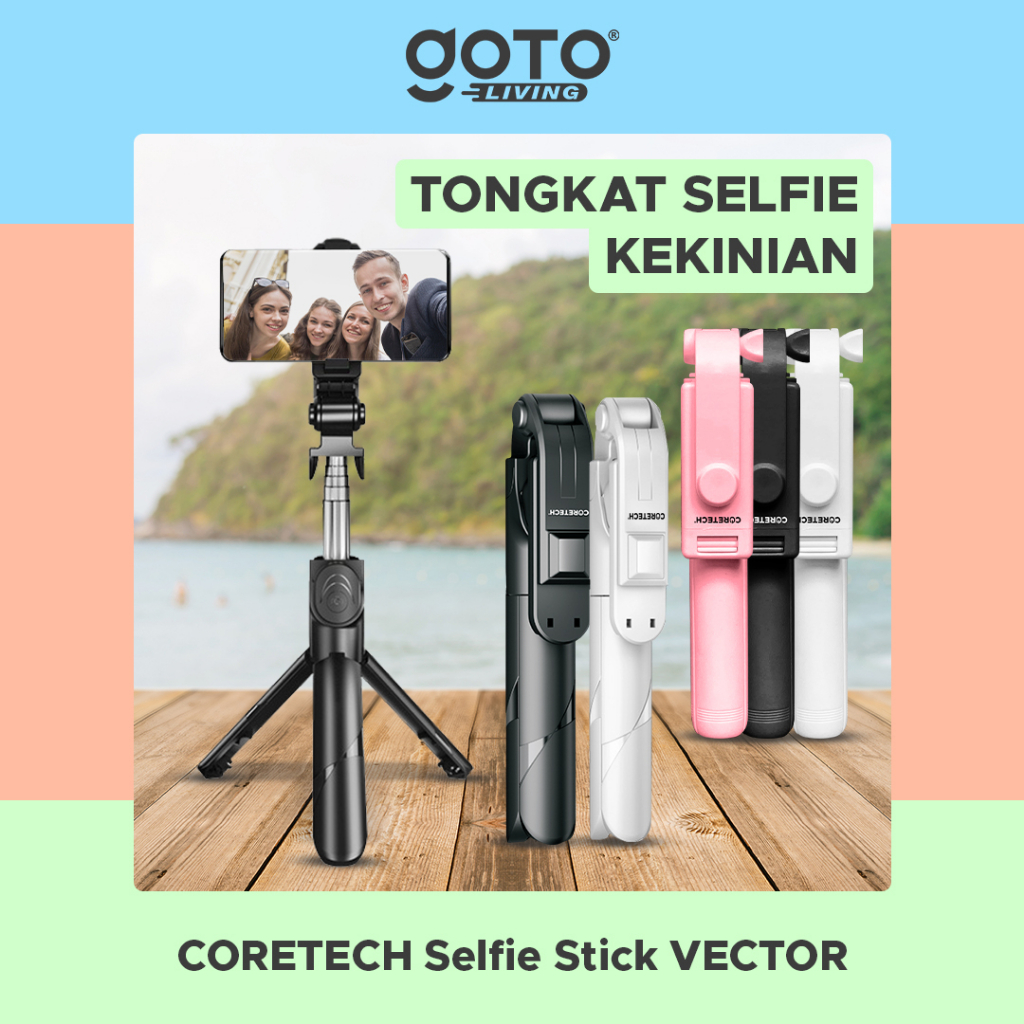 Coretech Vector Selfie Stick Tongsis Tripod Bluetooth Remot Shutter