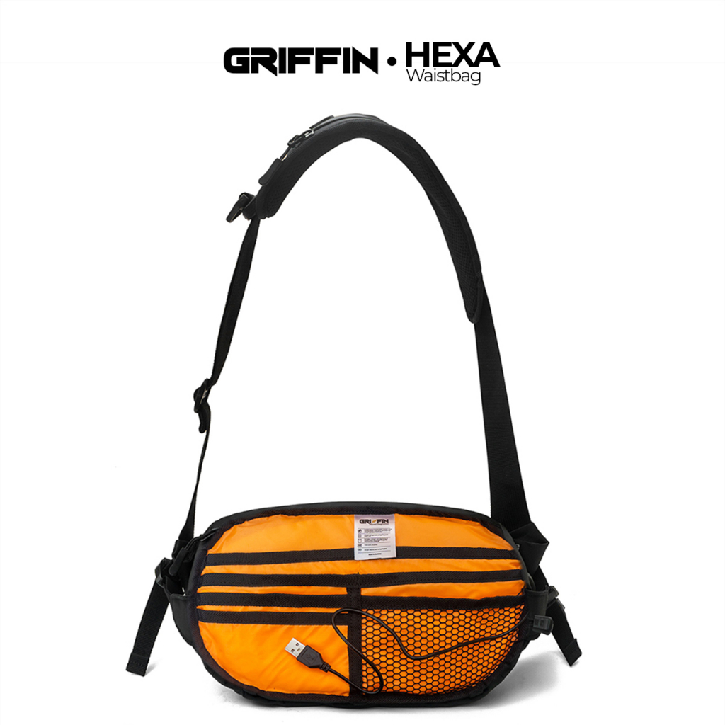 Tas Waistbag Pria Hexa by Griffin Hitam Bimo Waterproof Keren