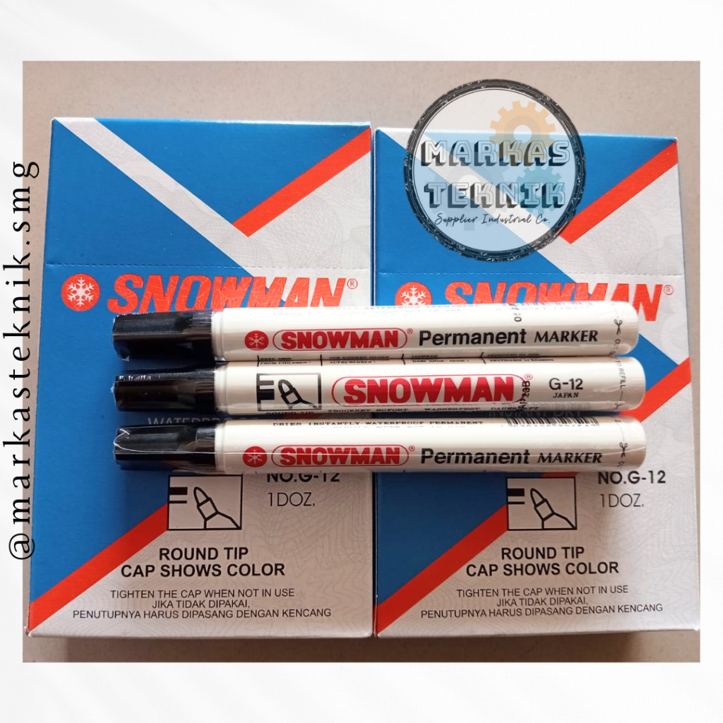 

SNOWMAN Spidol Permanent HITAM / Permanent Marker Black SNOWMAN G-12