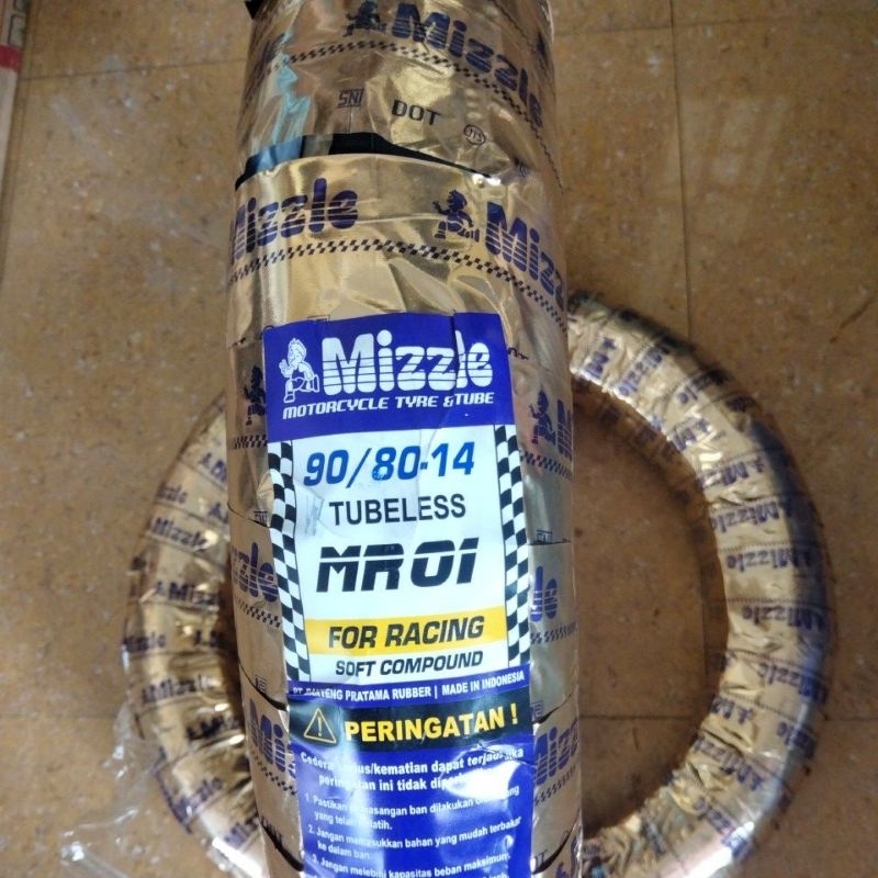 MIZZLE 90/80 14 MR 01 GOLD RACING SOFT COMPOUND TUBELESS BAN MATIC RING 14 90 80 MR01 MR-01 MR1 MR O