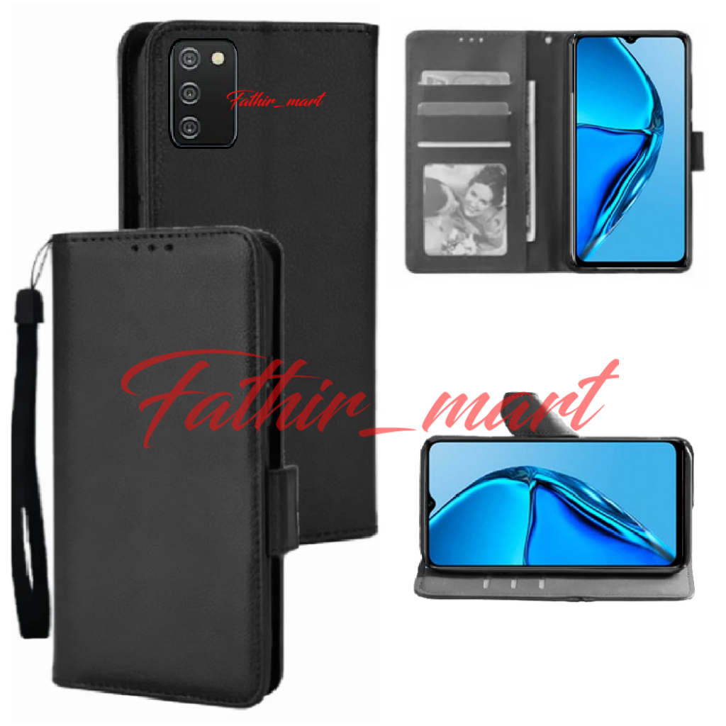 Case Dompet Hp Samsung A02S Hard case Leather Flip case Cover Kulit Casing Dompet