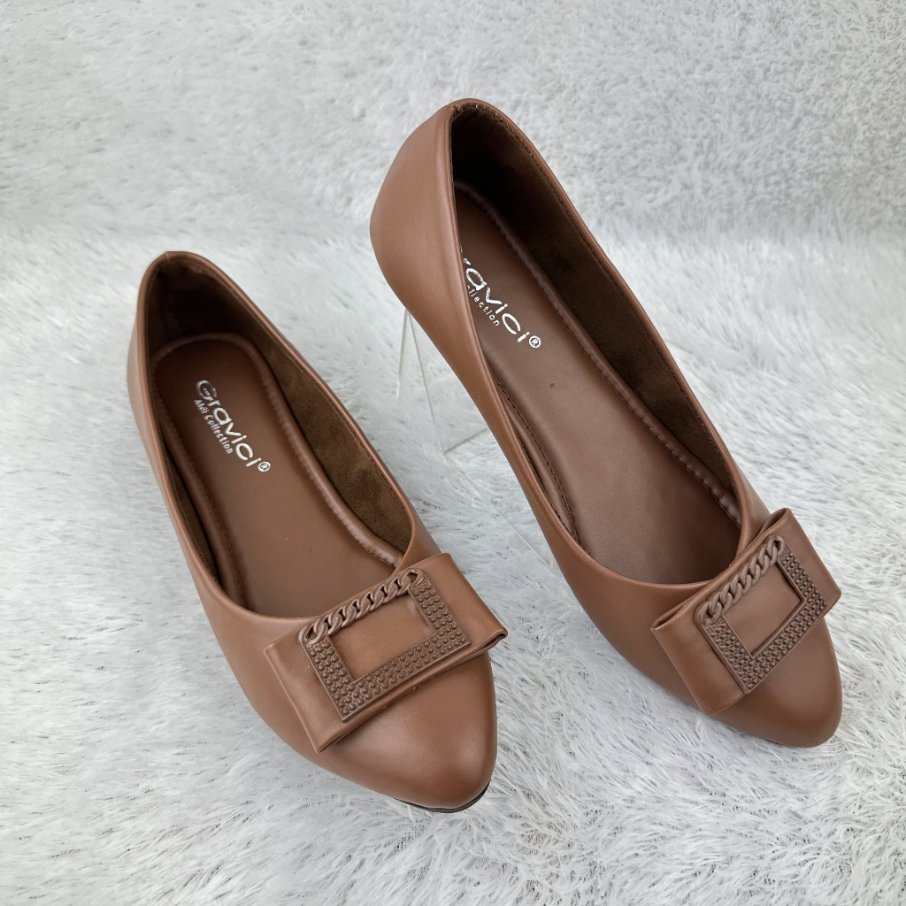 Sepatu Flat Wanita Slip On Bahan Sintetis Premium DO-01 GRAVICI