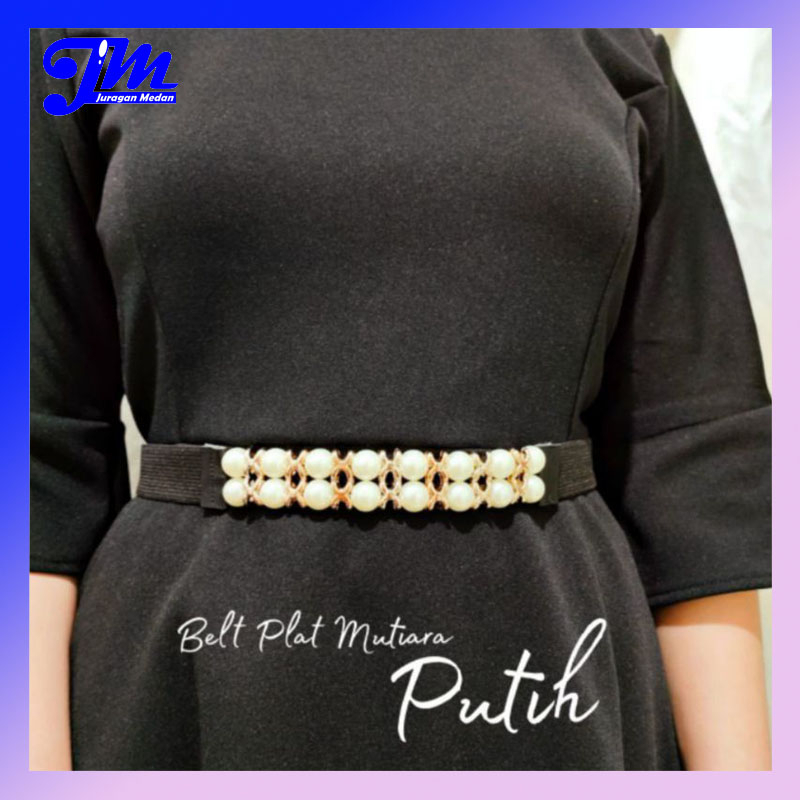 Belt Wanita Ikat Pinggang Mutiara Sabuk Wanita Karet Mutiara Ikat Pinggang Dress Fashion Wanita Sabu