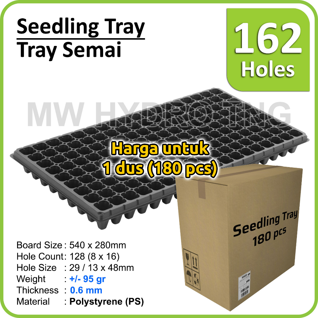 1 Dus (180 Pcs) - Tray Semai / Seedling Tray - 162 lubang - 0.6 mm