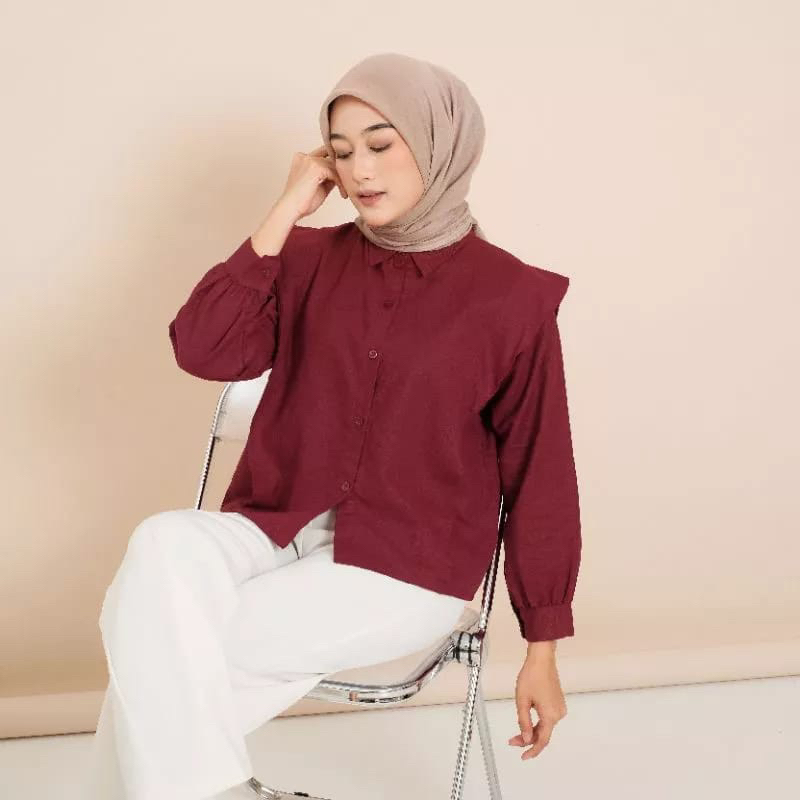 ARA BLOUSE LINEN KERAH SANGHAI