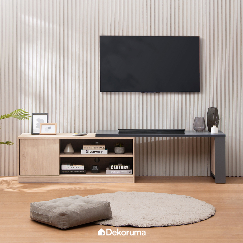 Dekoruma MAKO Meja TV Swivel - Rak TV Kayu Minimalis