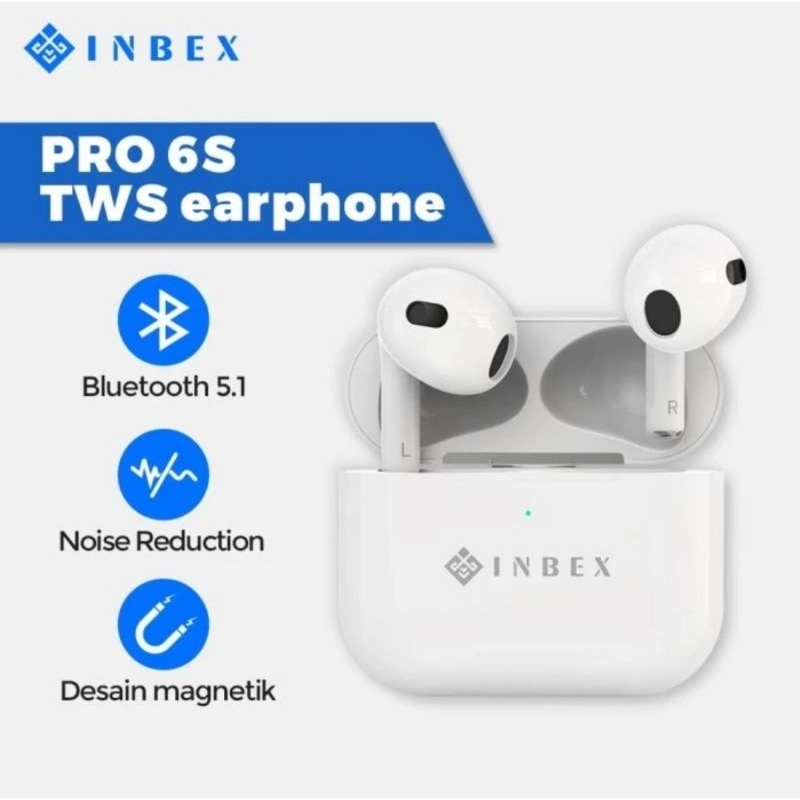Inbex TWS Bluetooth 5.1 Earbuds Pro 6s Earphone Headset