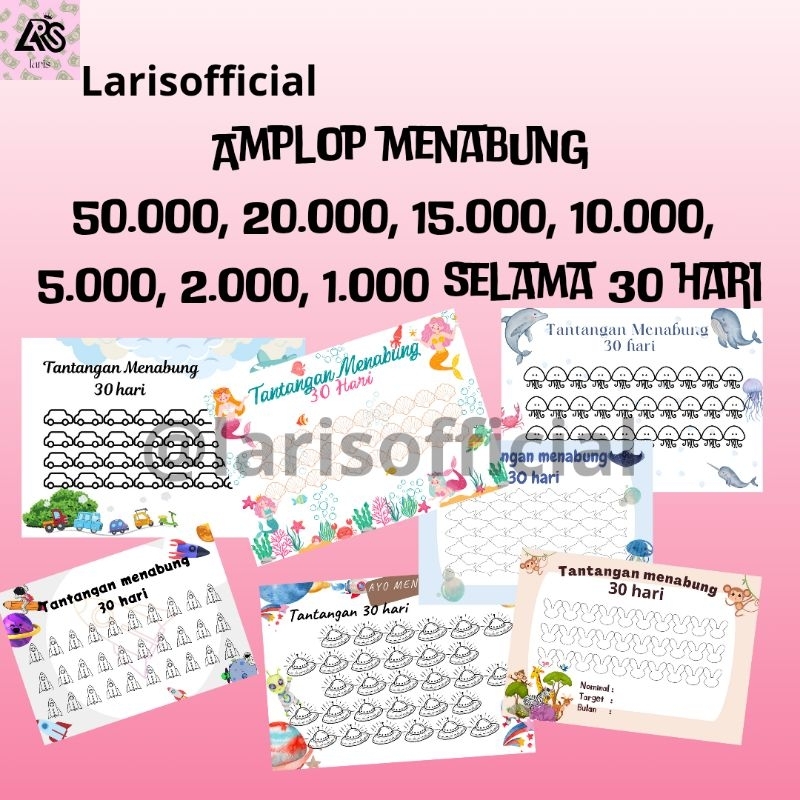 AMPLOP TARGET MENABUNG SAVING CHALLENGE UNTUK ANAK-ANAK | AMPLOP TANTANGAN MENABUNG 30 HARI | AMPLOP