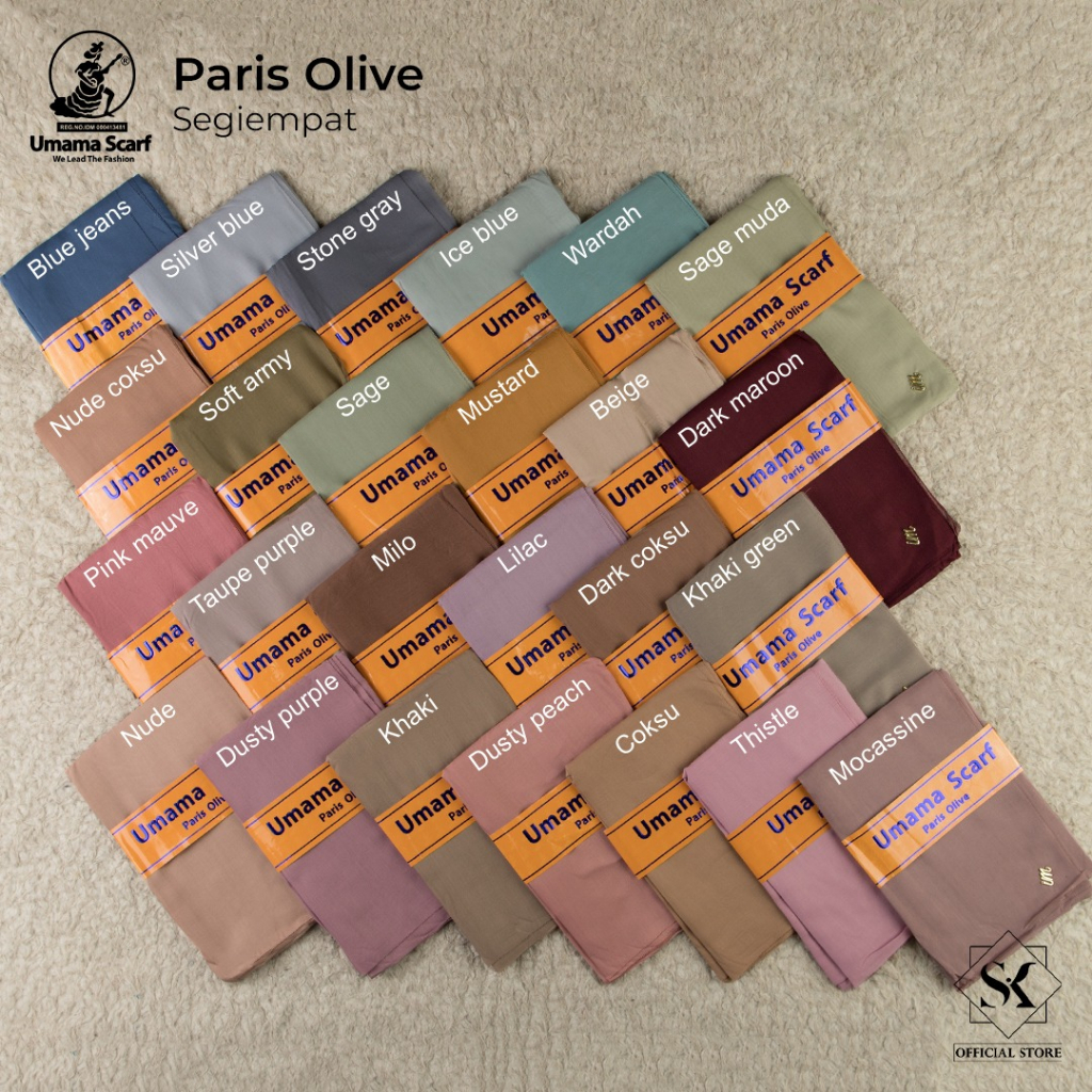 Umama Scarf kerudung PARIS OLIVE LC 110x110 cm  jilbab paris premium paris olive