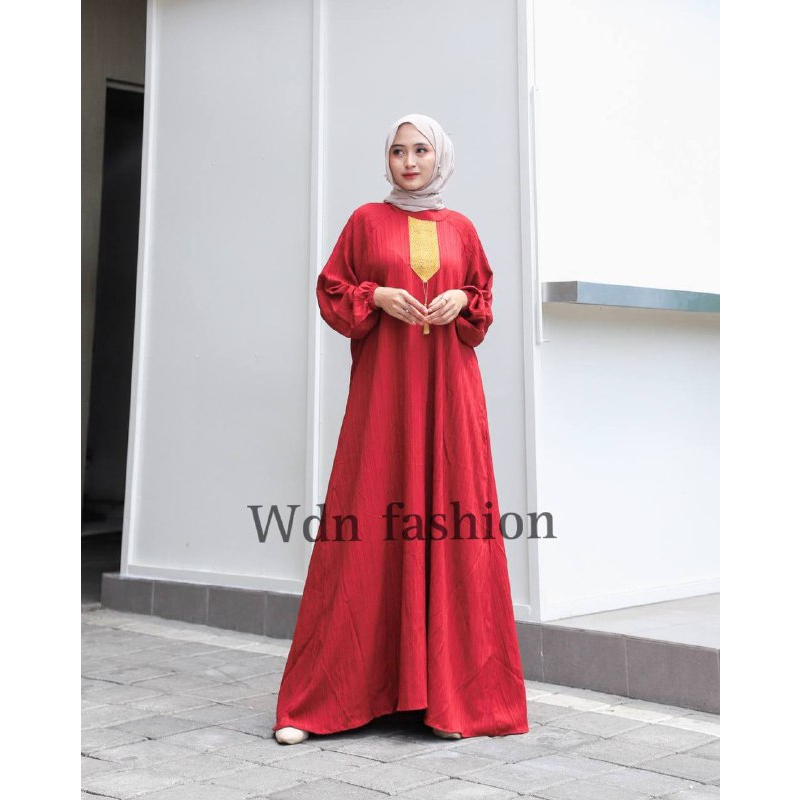 DRESS LADYRA LADY CRUSH IMPORT LD110 ALLSIZE / GAMIS DRESS MUSLIM BAHAN LADY CRUSH RESLETING BELAKANG LENGAN KARET / GAMIS POLOS ALLSIZE TERBARU