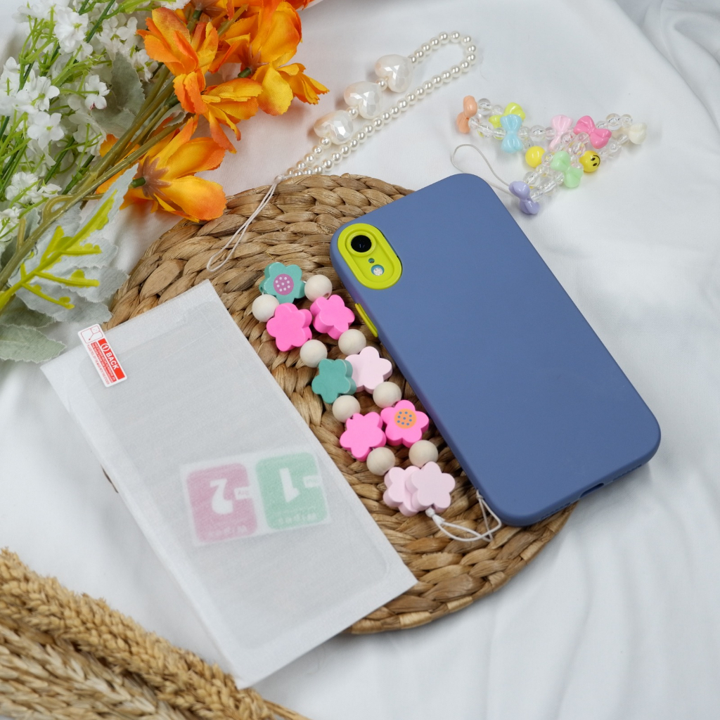 Soft Case HP iPhone Dengan Gantungan Lucu Love Pita Bunga