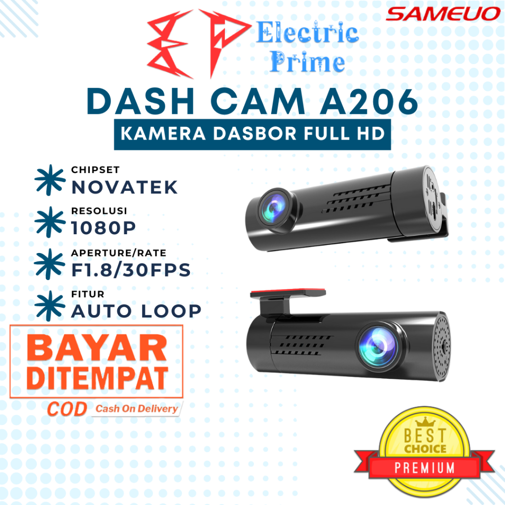 Dash Cam WiFi 1080P Full HD Night Vision Kamera Dashboard Parkir Mobil GPS A206 Camera Video Car DVR Recorder Auto Loop