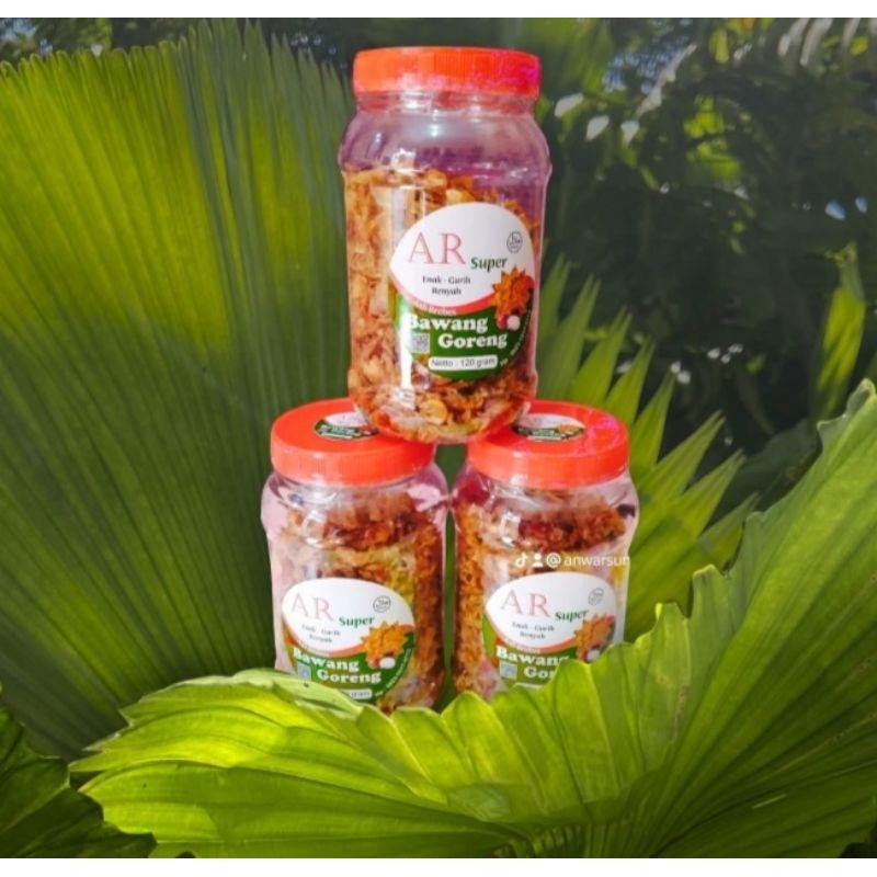 

Bawang Goreng A.R ,bawang asli brebes,netto : 120gram