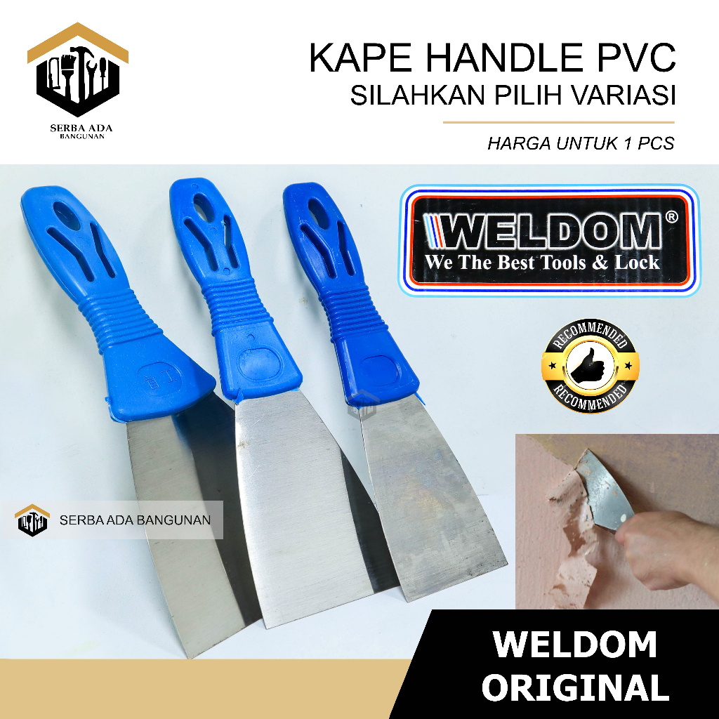 Kape Kerok Stainless Gagang Fiber Kuat Scrap - Weldom Kape Exito/ Scraper Gagang Karet / PVC Berkualitas