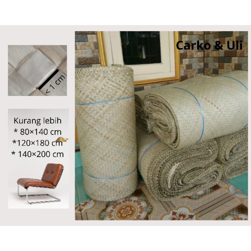 Tikar Samak kurang lebih 120×180cm, 80×150cm, 140×200cm Pandan Karpet Pandan Anyaman Pembungkus Tika