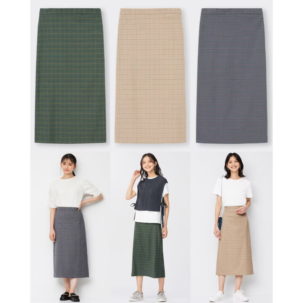 GU Uniqlo Check Narrow Skirt