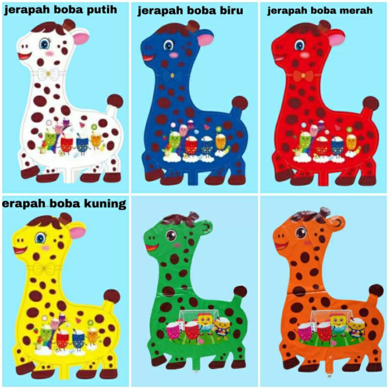 1pack JERAPAH (BALON GAS/FOIL/TERBANG/KARAKTER) 1pack=50pc