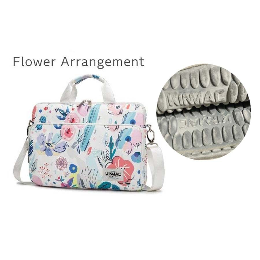 Tas Laptop Selempang shoulder 14 15 inch Flower Zipper - Blue