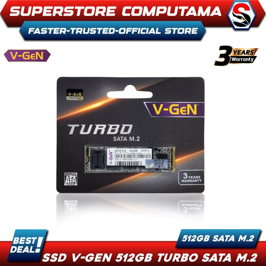 SSD V-Gen 512GB Turbo SATA M.2 / SSD VGen 512GB M.2 SATA