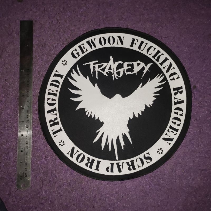 BACKPACTH TRAGEDY BULAT 30CM EMBLEM PUNGGUNG PACTH SABLON EMBLEM MUSIC BAND PUNK ROCK METAL CASUAL