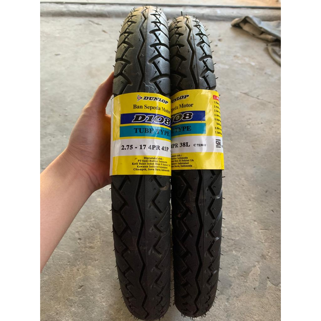 BAN LUAR 80/90 RING 17 TUBE TYPE DUNLOP D108