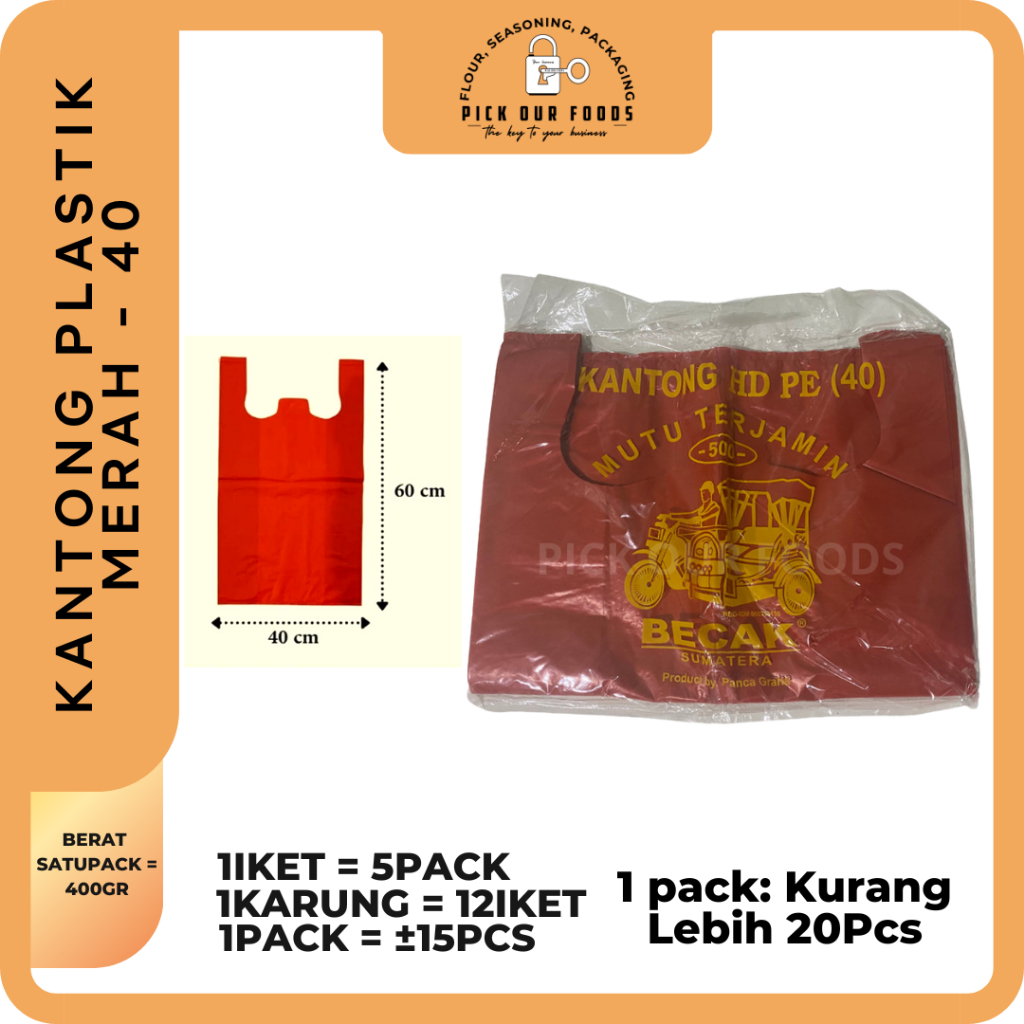 Kantong Plastik Merah | Kantong Kresek Merah uk 17, 24, 28, 35, 40 dan 50