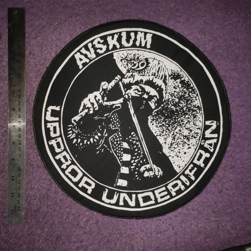 BACKPACTH AVSKUM 30CM X GARASI REBEL DISTRO EMBLEM PUNGGUNG BULAT SABLON PUNK METAL ROCK KASUAL