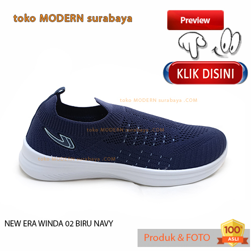 Sepatu wanita sepatu flat casual slip on kain rajut NEW ERA WINDA 02