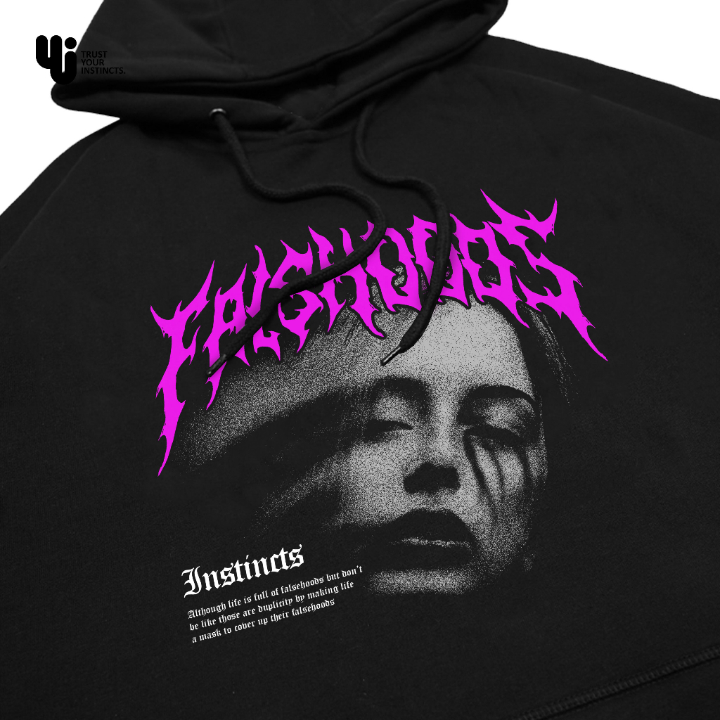 Hoodie Crop Black Oversize Unisex