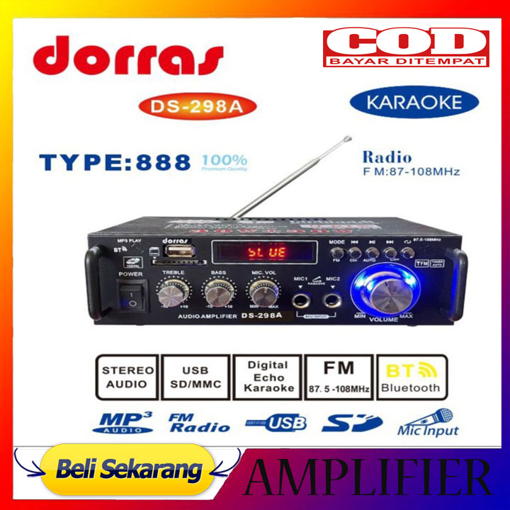 DHI BT-298A 12V 220V HIFI Audio Stereo Power Amplifier bergaransi resmi