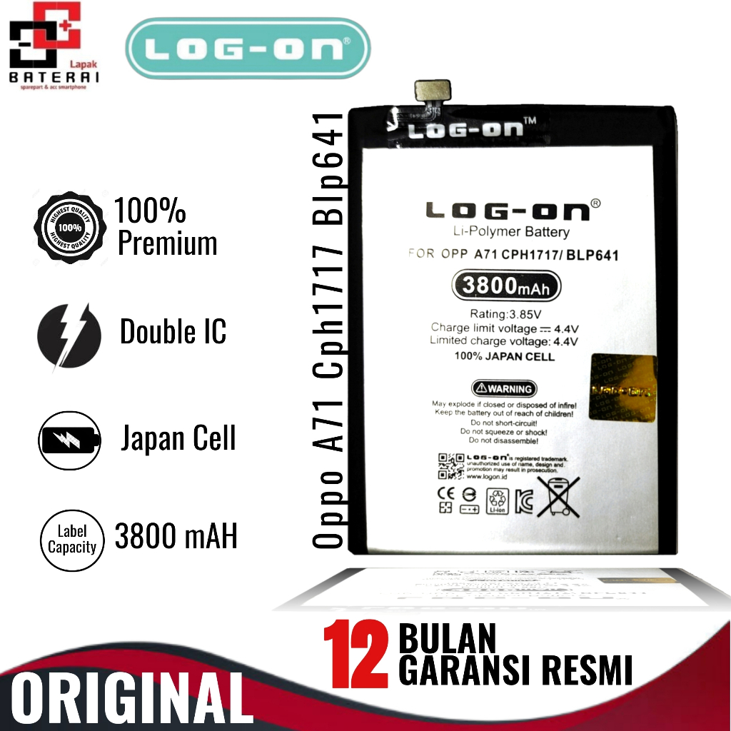Log on - BLP641 Oppo A71 Double IC Battery Baterai Batre