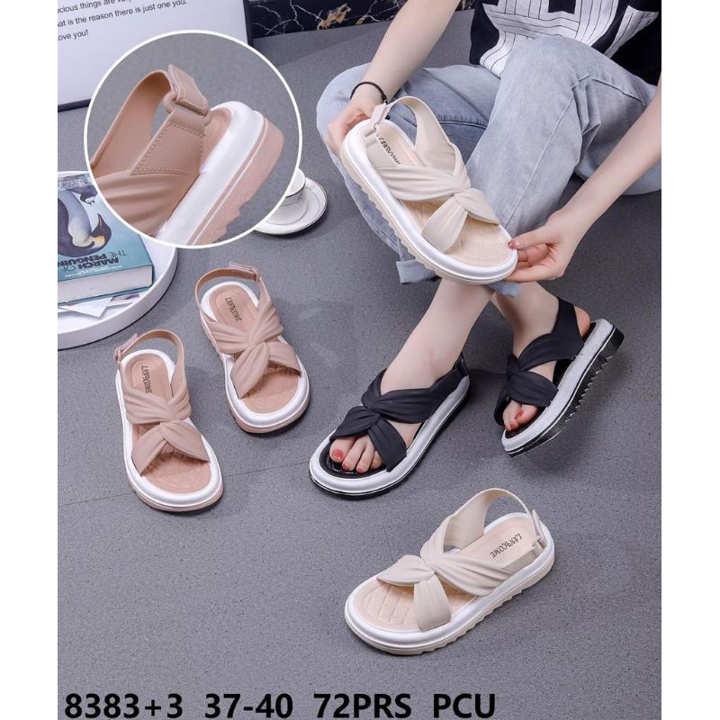 Sandal Tali Gunung Kerut Kepang Fashion Jelly Wanita Perekat 8383