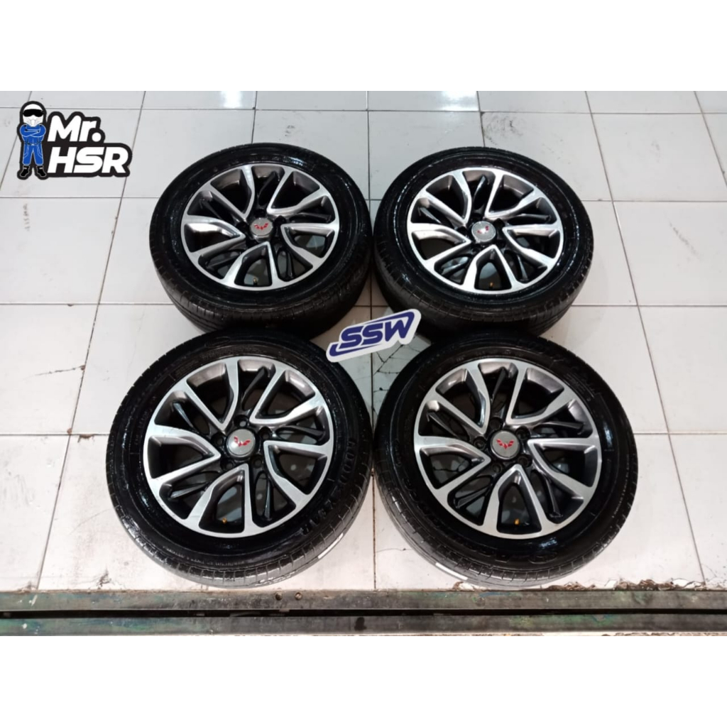 pelek mobil std original wuling cortez ring 16 pcd 5x114 + ban grey polish