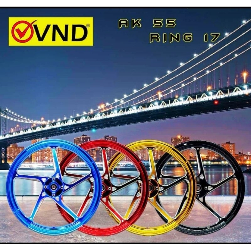velg racing vnd AK 55 model enkei ring 17 yamaha fiz r jupiter z vega rxking