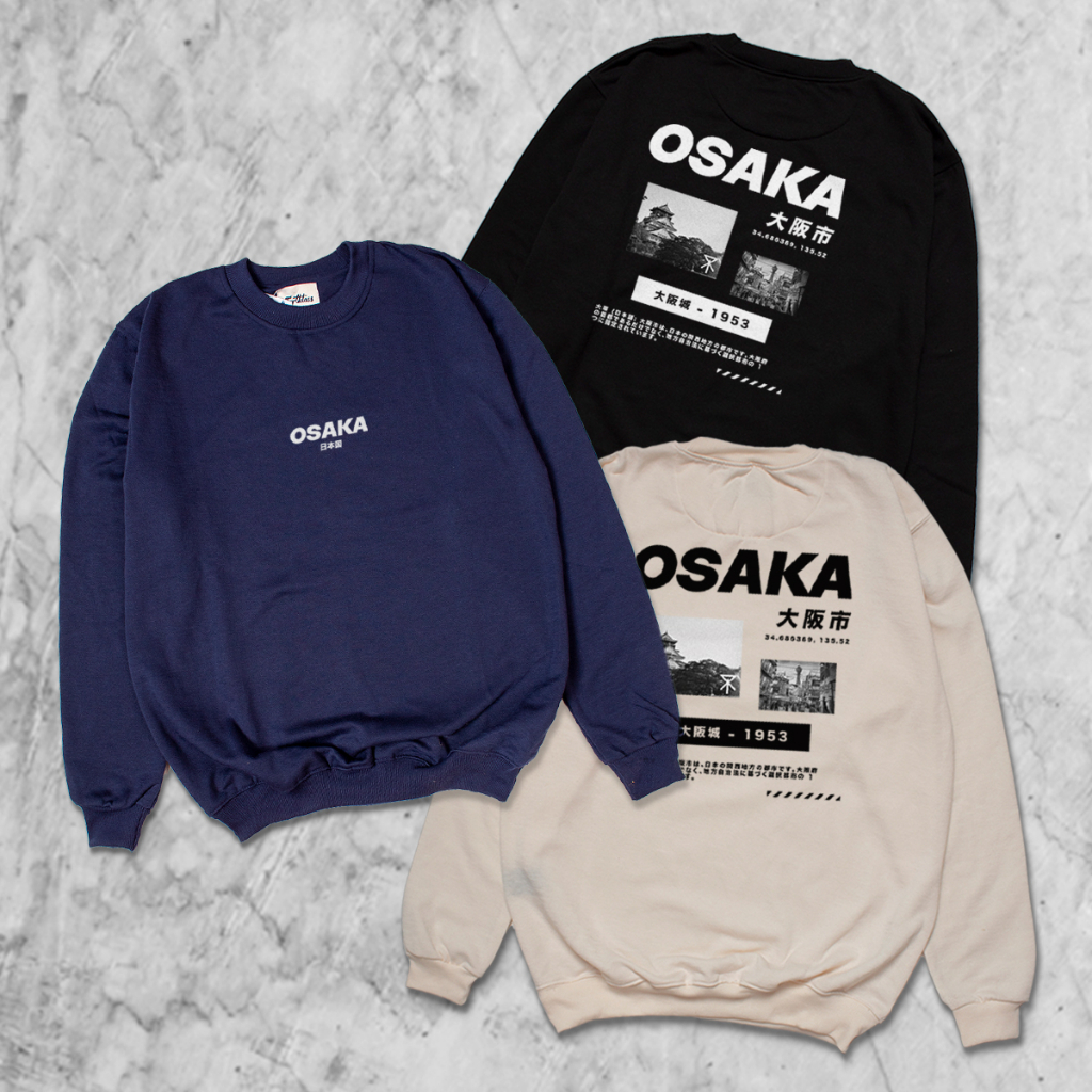 HipNop Osaka Sweater Pria Lengan Panjang Sweater Cowok Sweater Premium Cowok Outwear Unisex