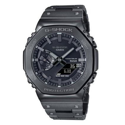 Jam Tangan Casio G shock GM-2100 Full Stainless Dualtime Analog Digital