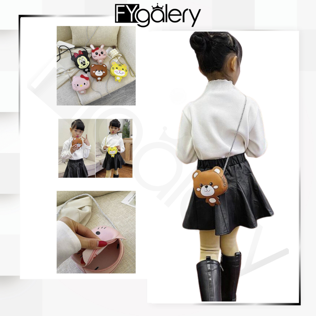 FYGALERY FYG1432 Tas Selempang Anak Perempuan Karakter Cartoon Kids Slingbag