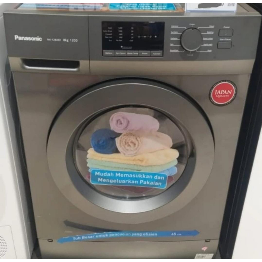 MESIN CUCI PANASONIC FRONT LOADING NA 128 XB1 LNE kapasitas 8kg Magelang