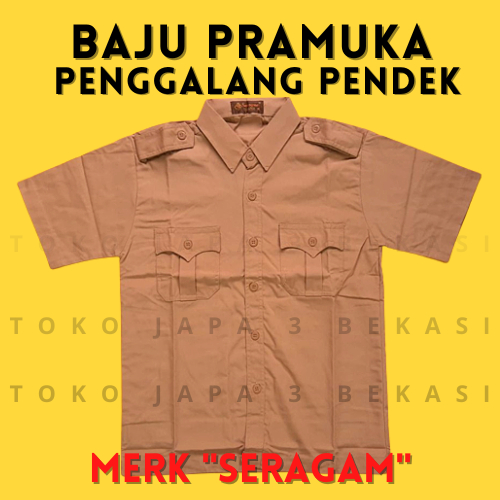 BAJU PRAMUKA PENGGALANG PENDEK/BAJU PRAMUKA MERK SERAGAM/BAJU PRAMUKA PENGGALANG/BAJU PRAMUKA SMP./S