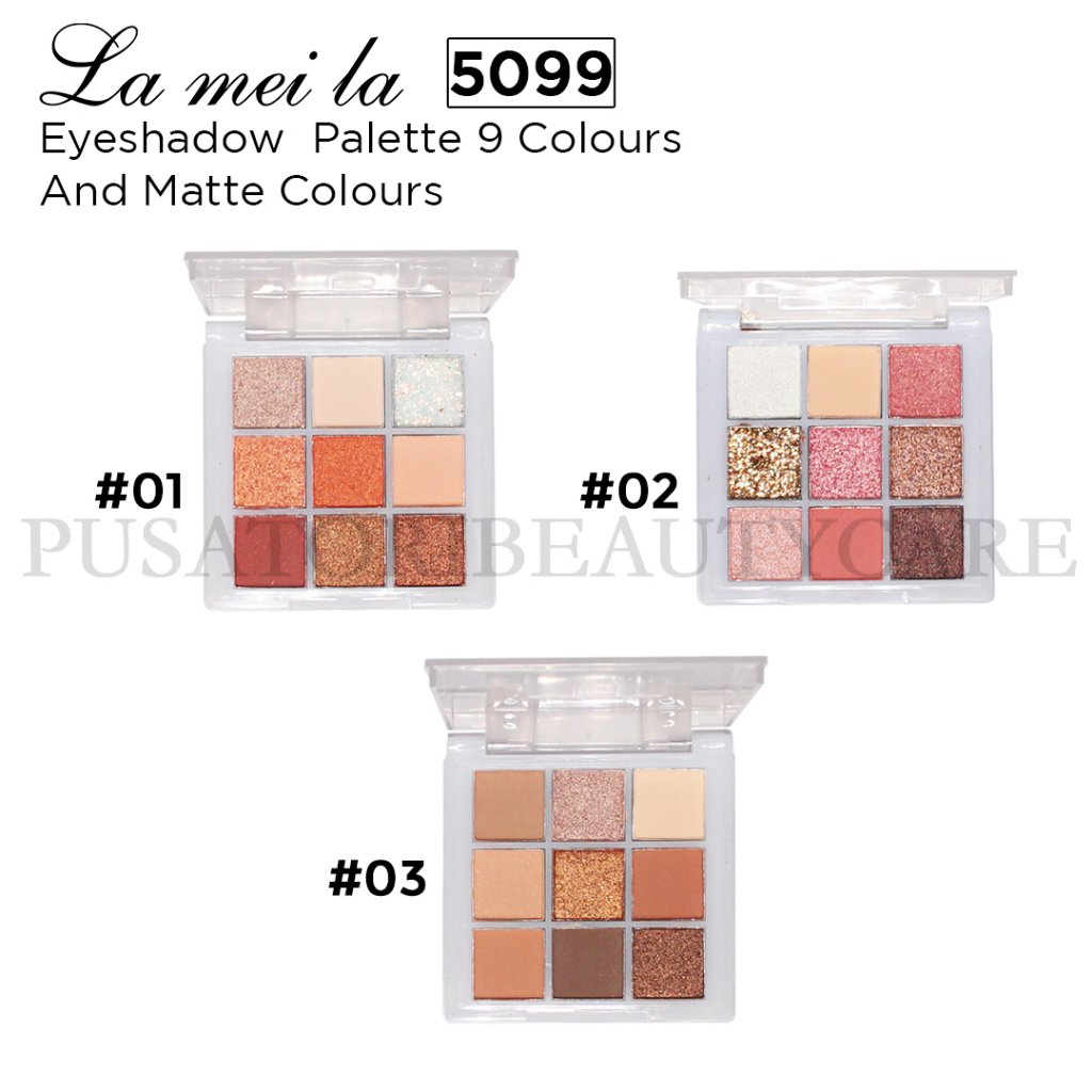 Lameila 5099 Eyeshadow Palette 9 Colours Glitter And Matte Colours