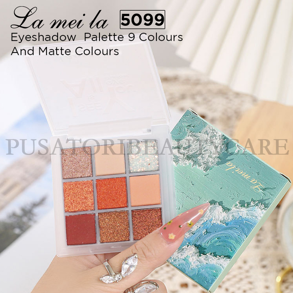 Lameila 5099 Eyeshadow Palette 9 Colours Glitter And Matte Colours