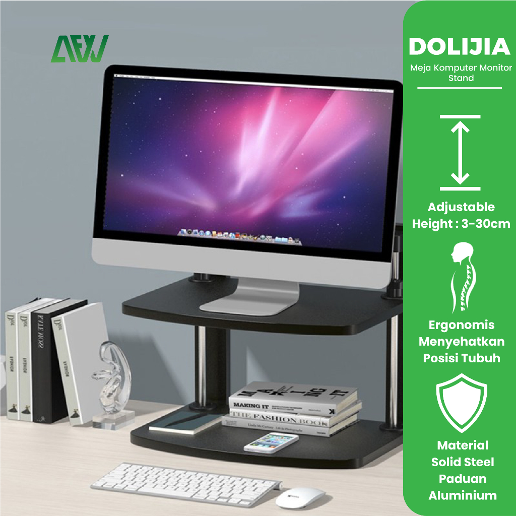 DOLIJIA Meja Komputer Monitor Stand Laptop Stand Rak Penyimpanan