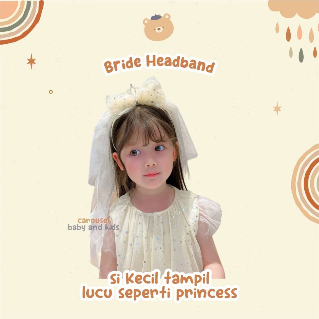 Bride Headband - 62-737 Mahkota Anak Perempuan Princess Hiasan Kepala Kekinian By Carouselofficial