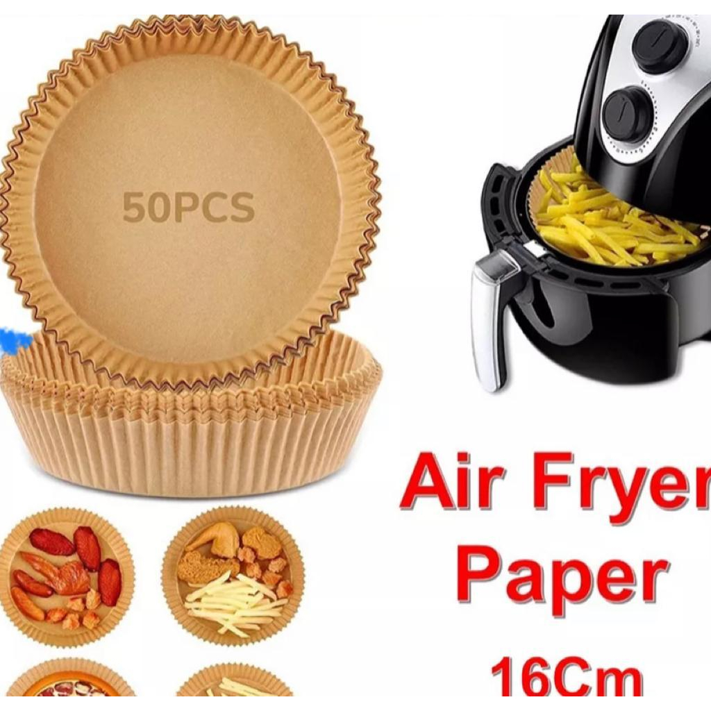 SS Air Fryer Paper 50 Pcs Anti Lengket 16cm Kertas Alas Airfryer 50pcs Baking Paper Tahan Minyak Sekali Pakai Murah