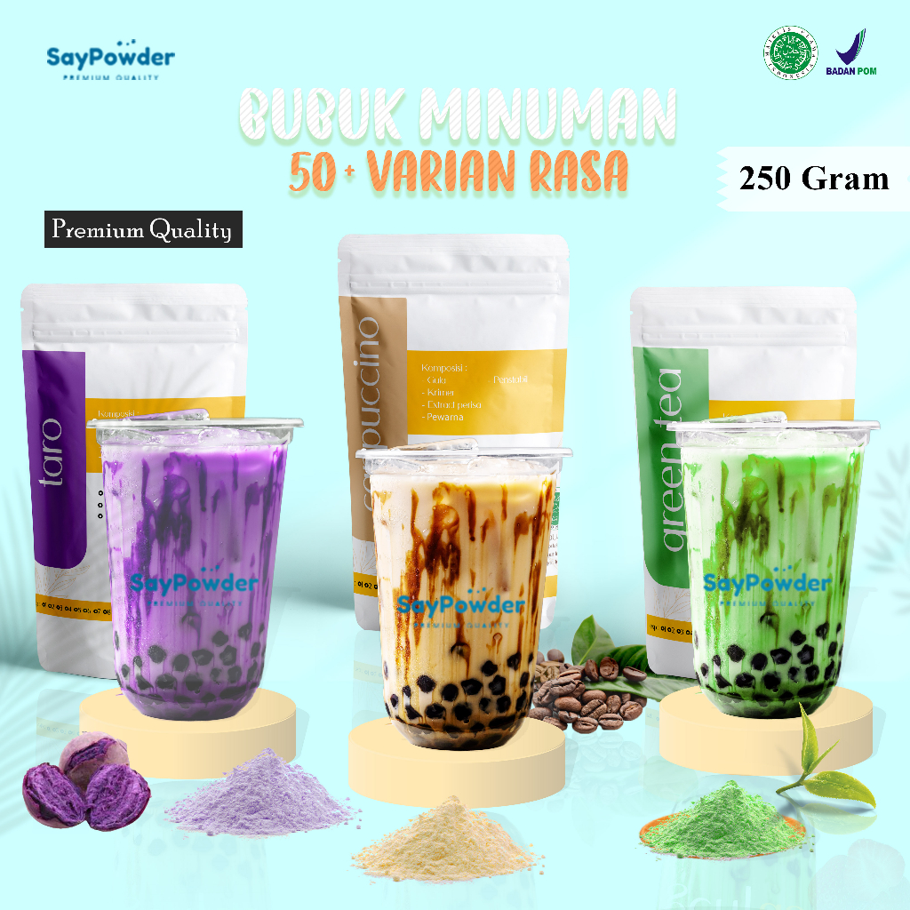 BUBUK MINUMAN PREMIUM SERBUK MINUMAN ANEKA RASA 250GR BUBUK MINUMAN POWDER DRINK SERBUK MINUMAN RASA / BUBUK MINUMAN KEKINIAN BUBUK MINUMAN RASA ENAK boba drink