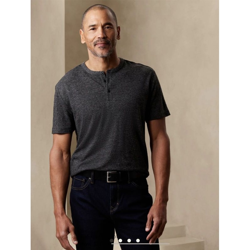 BR henley kaos  linen blend