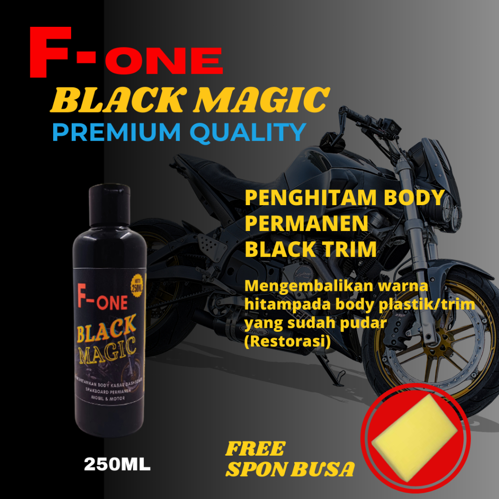 Cairan Penghitam Pengkilap Body Bodi Plastik Body Kasar Deck Dashboard Motor Mobil Permanen - 250ml