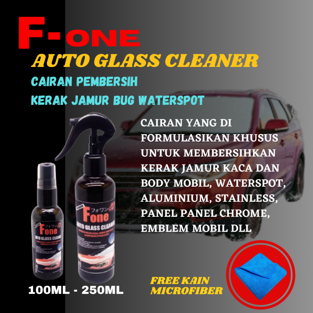 Cairan Pembersih Kerak Jamur Kaca body Mobil pengkilap stainless Chrome 100ml 250ml